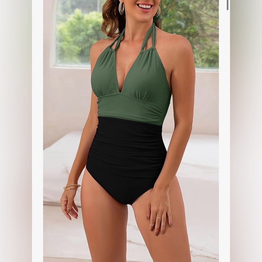 B2Prity One Piece Color Block Slimming Bathing Suit- NWT